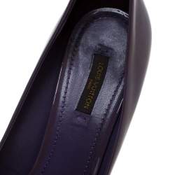 مملوكة مسبقًا حذاء كعب عالي لوي فيتون "او ريالي !" بمقدمة مفتوحة و بنعل سميك جلد لامع بنفسجي مقاس 38.5