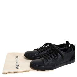 Louis Vuitton Black Monogram Empreinte Leather and Suede Low Top Sneakers Size 37