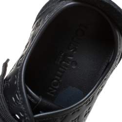 Louis Vuitton Black Monogram Empreinte Leather and Suede Low Top Sneakers Size 37