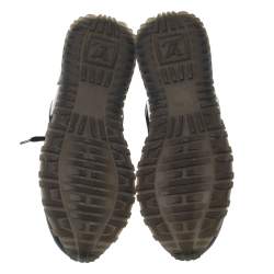 Pre Owned Louis Vuitton Black Perforated Leather Run Away Sneakers Size 38.5