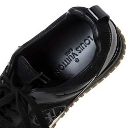 Pre Owned Louis Vuitton Black Perforated Leather Run Away Sneakers Size 38.5