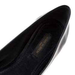 مملوكة مسبقًا حذاء باليرينا فلات لوي فيتون جلد لامع أسود مقاس 37.5