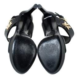 Pre Owned صندل لوي فيتون "هورايزون" جلد أسود مقاس 38.5