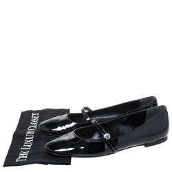 مملوكة مسبقًا حذاء فلات لوي فيتون بطراز ماري جان جلد لامع أسود مقاس 41