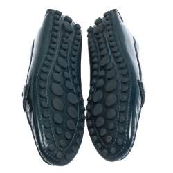 مملوكة مسبقًا Louis Vuitton Blue Patent Leather Oxford Logo Loafers Size 37.5