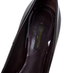 Pre Owned Louis Vuitton Burgundy Patent Leather Oh Really! Peep Toe Platform Pumps Size 35