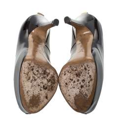 Pre Owned Louis Vuitton Burgundy Patent Leather Oh Really! Peep Toe Platform Pumps Size 35