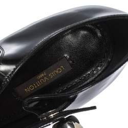 مملوكة مسبقًا Louis Vuitton Black Leather Mary Jane Embellished Platform Pumps Size 36.5