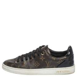 Louis Vuitton Monogram Canvas And Leather Trim Frontrow Low Top Sneakers Size 36.5