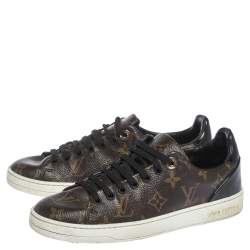 Louis Vuitton Monogram Canvas And Leather Trim Frontrow Low Top Sneakers Size 36.5