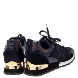 Louis Vuitton Monogram Canvas and Two Tone Mesh Run Away Lace Up Sneakers Size 38