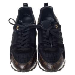 Louis Vuitton Monogram Canvas and Two Tone Mesh Run Away Lace Up Sneakers Size 38