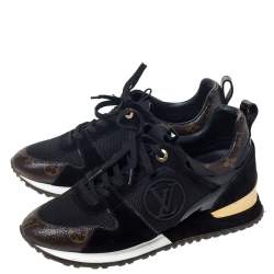 Louis Vuitton Monogram Canvas and Two Tone Mesh Run Away Lace Up Sneakers Size 38