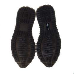 Louis Vuitton Black Mesh And Leather Runaway Lace Up Sneakers Size 37