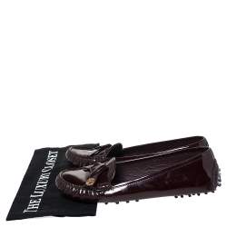 Pre Owned حذاء لوفرز أوكسفور لوي فيتون "دريفينغ" جلد لامع عنابي مقاس 38