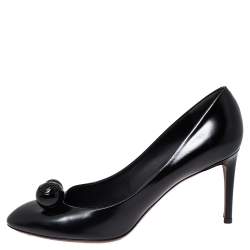 Pre Owned Louis Vuitton Black Leather Betty Pumps Size 39.5
