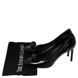 Pre Owned Louis Vuitton Black Leather Betty Pumps Size 39.5