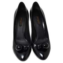 Pre Owned Louis Vuitton Black Leather Betty Pumps Size 39.5