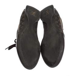 Louis Vuitton Brown Leather And Monogram Canvas Lace Up Sneakers Size 38.5