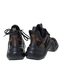مملوكة مسبقًا Louis Vuitton Black Monogram Canvas And Mesh LV Archlight Sneakers Size 42