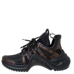 مملوكة مسبقًا Louis Vuitton Black Monogram Canvas And Mesh LV Archlight Sneakers Size 42
