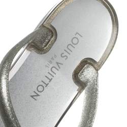 Pre Owned Louis Vuitton Grey Jelly Rubber Sea Star Thong Flats Size 37