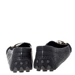 مملوكة مسبقًا Louis Vuitton Black Textured Leather Oxford Loafers Size 40