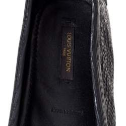 مملوكة مسبقًا Louis Vuitton Black Textured Leather Oxford Loafers Size 40