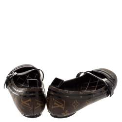 Pre Owned حذاء باليرينا فلات لوي فيتون "فلاور فيلط" جلد و كانفاس مونوغرامي مقاس 39.5