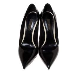 Pre Owned حذاء كعب عالي لوي فيتون بمقدمة مدببة جلد أسود مقاس 36