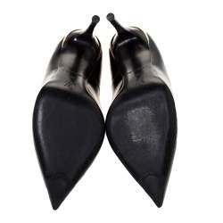 Pre Owned حذاء كعب عالي لوي فيتون بمقدمة مدببة جلد أسود مقاس 36