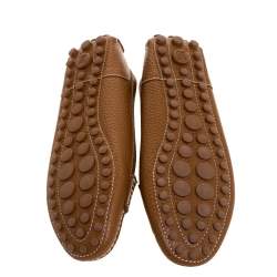 Pre Owned حذاء لوفرز لوي فيتون كلوز أب جلد بني مقاس 37