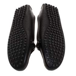 مملوكة مسبقًا حذاء لوفرز لوي فيتون جلد مزخرف زهور مونوغرامي أسود مقاس 38