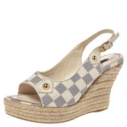 Louis Vuitton Damier Azur Wedge Sandals - Neutrals Sandals, Shoes -  LOU84862