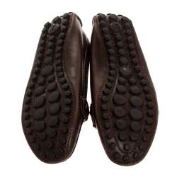 مملوكة مسبقًا Louis Vuitton Dark Brown Leather Oxford Loafers Size 36