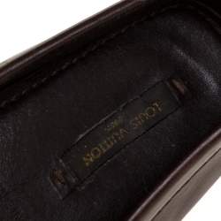 مملوكة مسبقًا Louis Vuitton Dark Brown Leather Oxford Loafers Size 36
