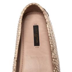 Louis Vuitton Beige/Brown Python Leather Oxford Loafers Size 38