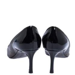 مملوكة مسبقًا حذاء كعب عالي لوي فيتون شاري كانفاس مونوغرامي أسود مقاس 40