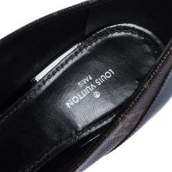 مملوكة مسبقًا حذاء كعب عالي لوي فيتون شاري كانفاس مونوغرامي أسود مقاس 40