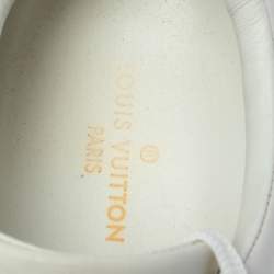 Louis Vuitton White Leather Frontrow Logo Embellished Lace Up Sneakers Size 37.5