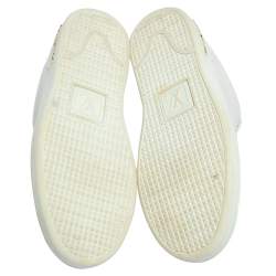 Louis Vuitton White Leather Frontrow Logo Embellished Lace Up Sneakers Size 37.5