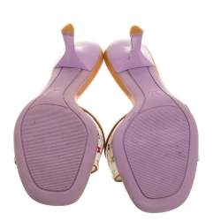 Pre Owned صندل سلايد لوي فيتون جلد وكانفاس مونوغرامي متعدد الألوان مقاس 36