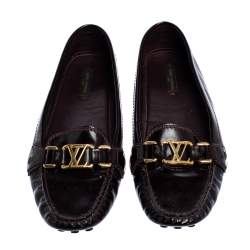 مملوكة مسبقًا Louis Vuitton Burgundy Patent Leather Oxford Ballet Flats Size 40