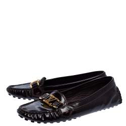 مملوكة مسبقًا Louis Vuitton Burgundy Patent Leather Oxford Ballet Flats Size 40