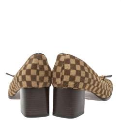 Louis Vuitton Brown/Beige Damier Pony Hair Pumps Size 38.5