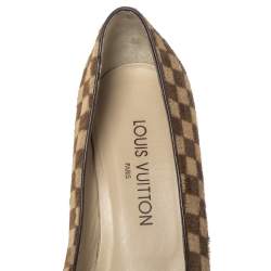 Louis Vuitton Brown/Beige Damier Pony Hair Pumps Size 38.5