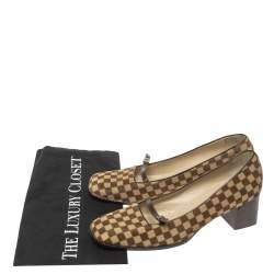 Louis Vuitton Brown/Beige Damier Pony Hair Pumps Size 38.5