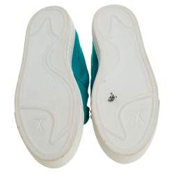 Louis Vuitton Turquoise Canvas and Monogram Canvas Tassel Destination Slip On Sneakers Size 39