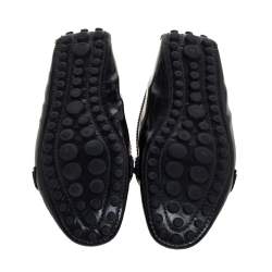 Pre Owned حذاء فلات باليه لوي فيتون أوكسفورد جلد لامع أخضر داكن مقاس 37