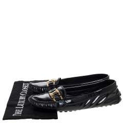 Pre Owned حذاء فلات باليه لوي فيتون أوكسفورد جلد لامع أخضر داكن مقاس 37